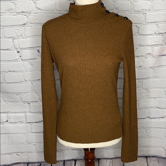Sanctuary Sweaters - SANCTUARY MANDY BUTTON MOCK TURTLENECK SIZE M